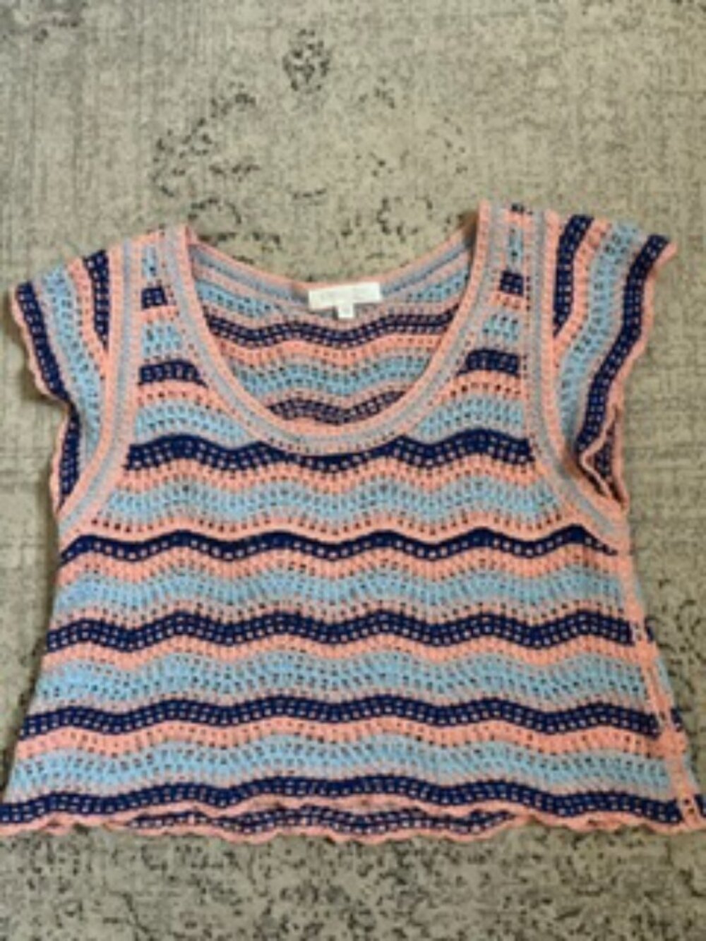 🧡3/15 Rebellion Again Crochet Crop Top Flutter Sleeve Women's M